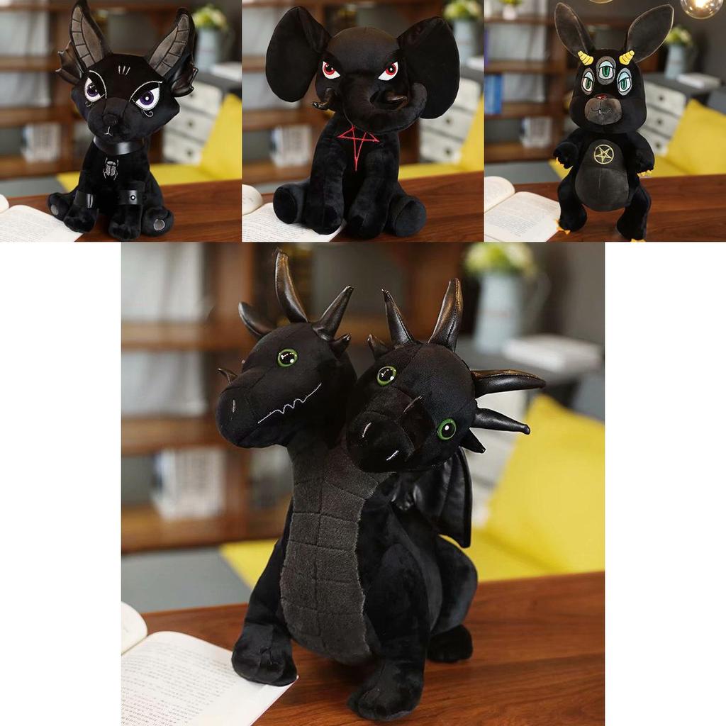 Dark Series 3eyed Rabbit Plush Toy With Pp Cotton Filling For Gothic Decor Enthusiasts