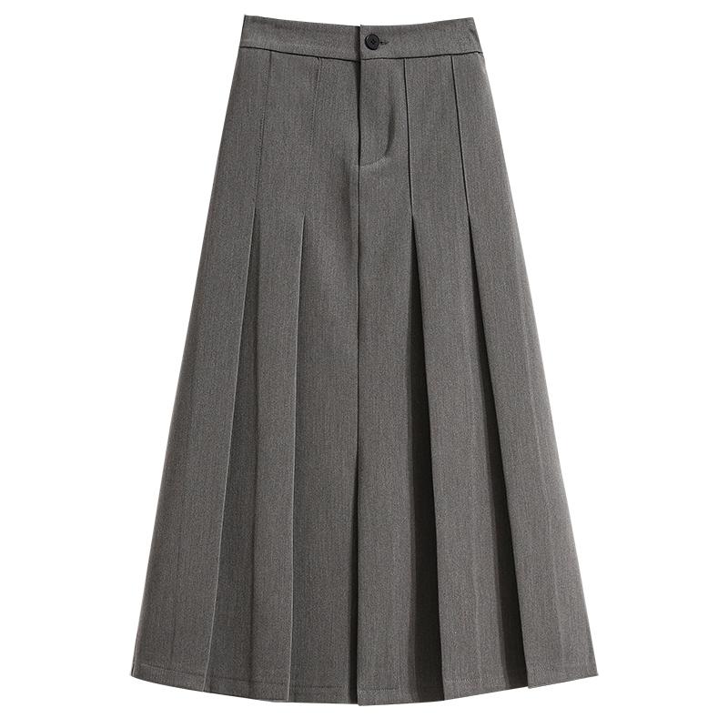 DIMANAF 2025 Plus Size Autumn High Waist Skirts Women Loose Skirt A-Line Fashion Maxi Pleated Skirts