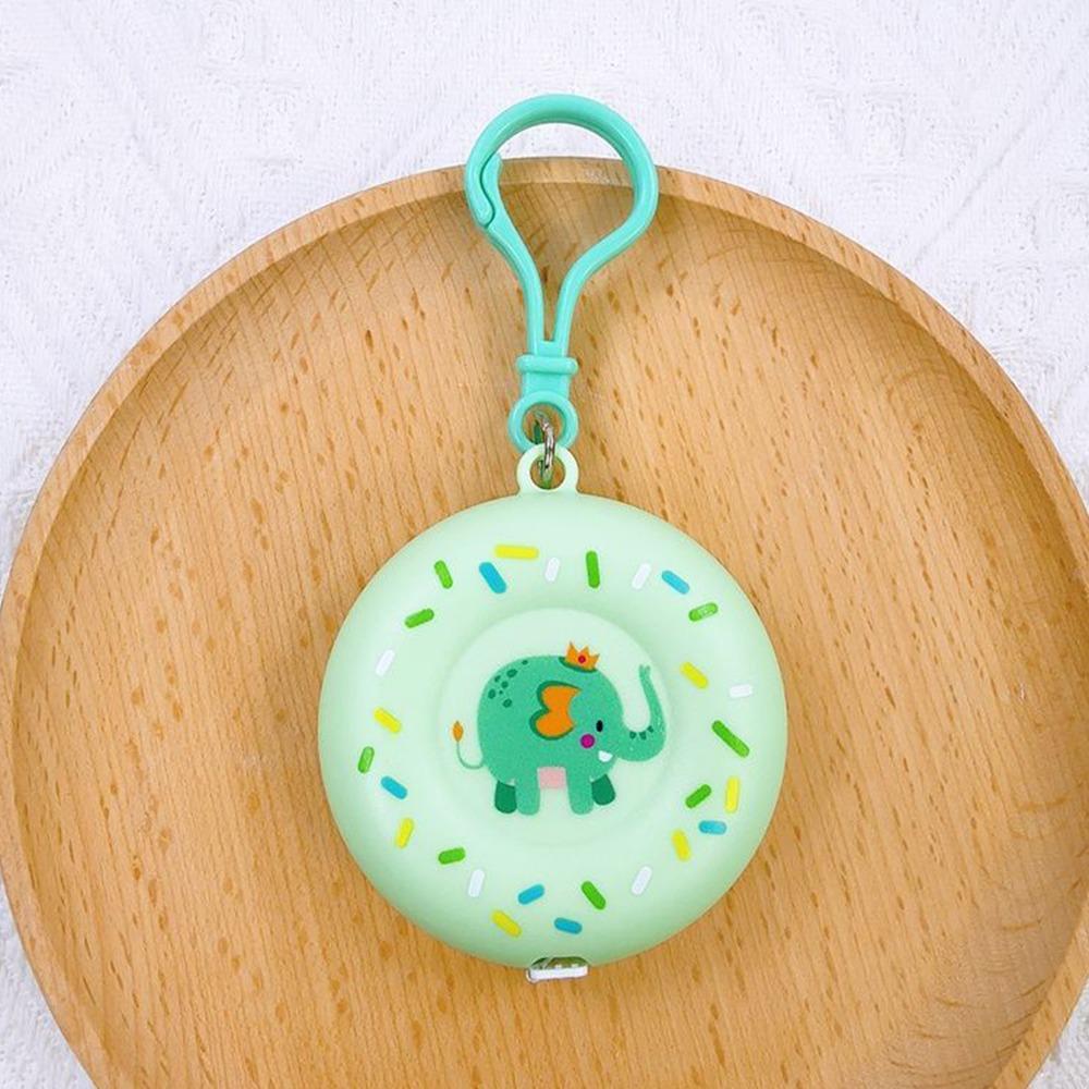 

Doughnut Shape 2M Tape Measure Soft Leather Clothing Tailor Ruler Soft Leather Ruler Home Use Green Elephant