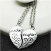2 Stück Antik Versilbert Halskette Modisch Mutter Schöne Tochter Kombination Für Liebe Eltern Kind Stil Schmuck