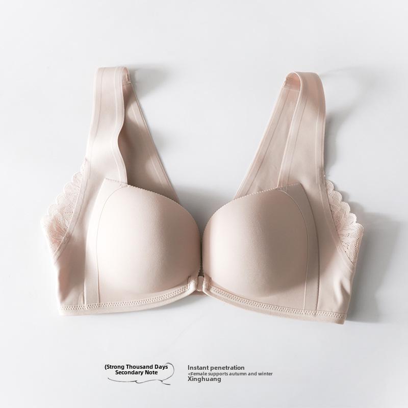 Japanese Light Cotton Seamless Front Buckle Bra - Thin, No Steel Ring, for Small Busts