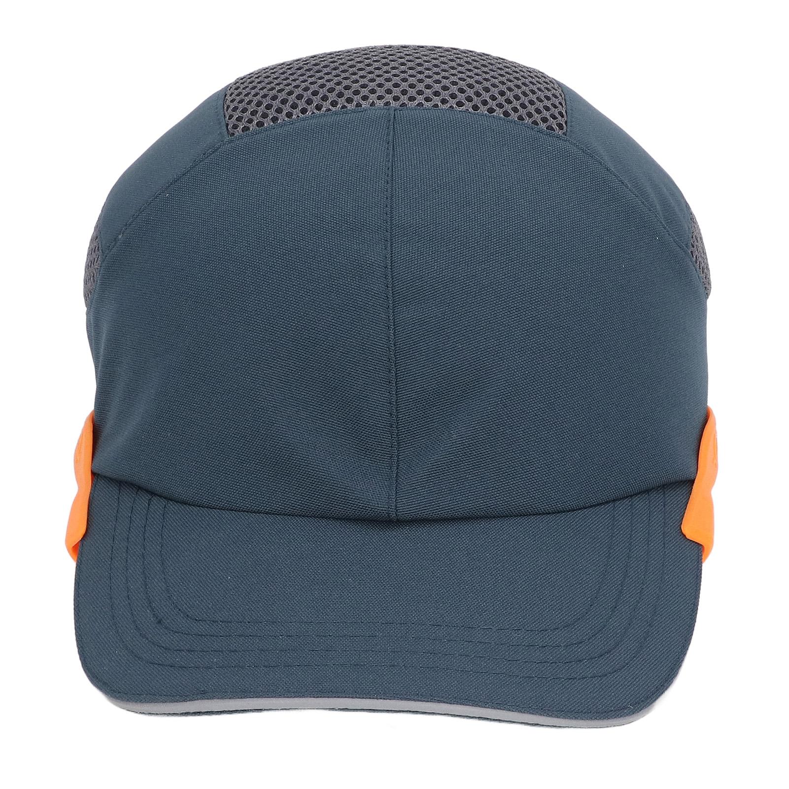 

Bump Hat Baseball Hardhat Peaked Breathable Protective Adjustable for Sports Working Black with Gray Edge Blue with Orange Edge