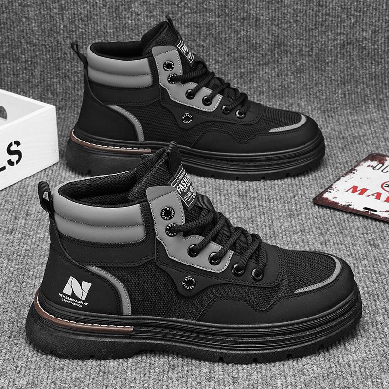 Autumn and Winter Mid-help Martin Boots Tooling Locomotive Shoes Versatile Casual Shoes Outdoor Men's Boots