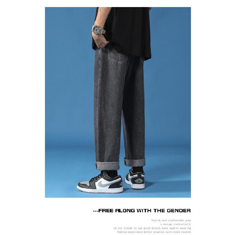 Men's jeans 2026 new style loose straight casual long pants wide-leg pants