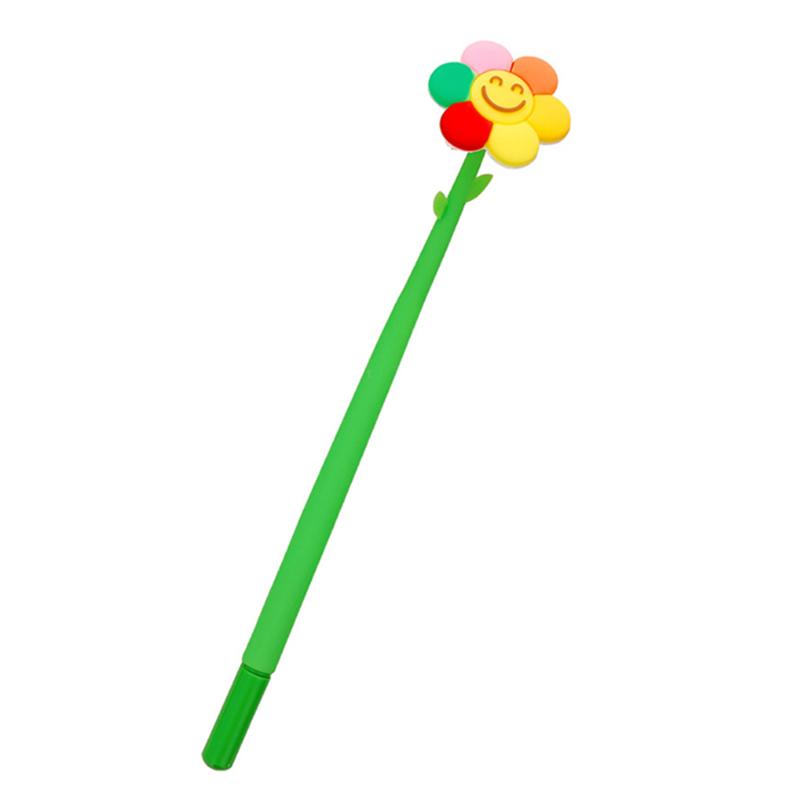 1 Piece Stationery Flowers Cute Cartoon Panda Soft Gel Pen Sunflower School Office Kawaii Supplies Creative Pens