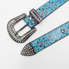 Y2K Graffiti Rhinestone PU Leather Belt - Fashionable & Versatile Waist Accessory
