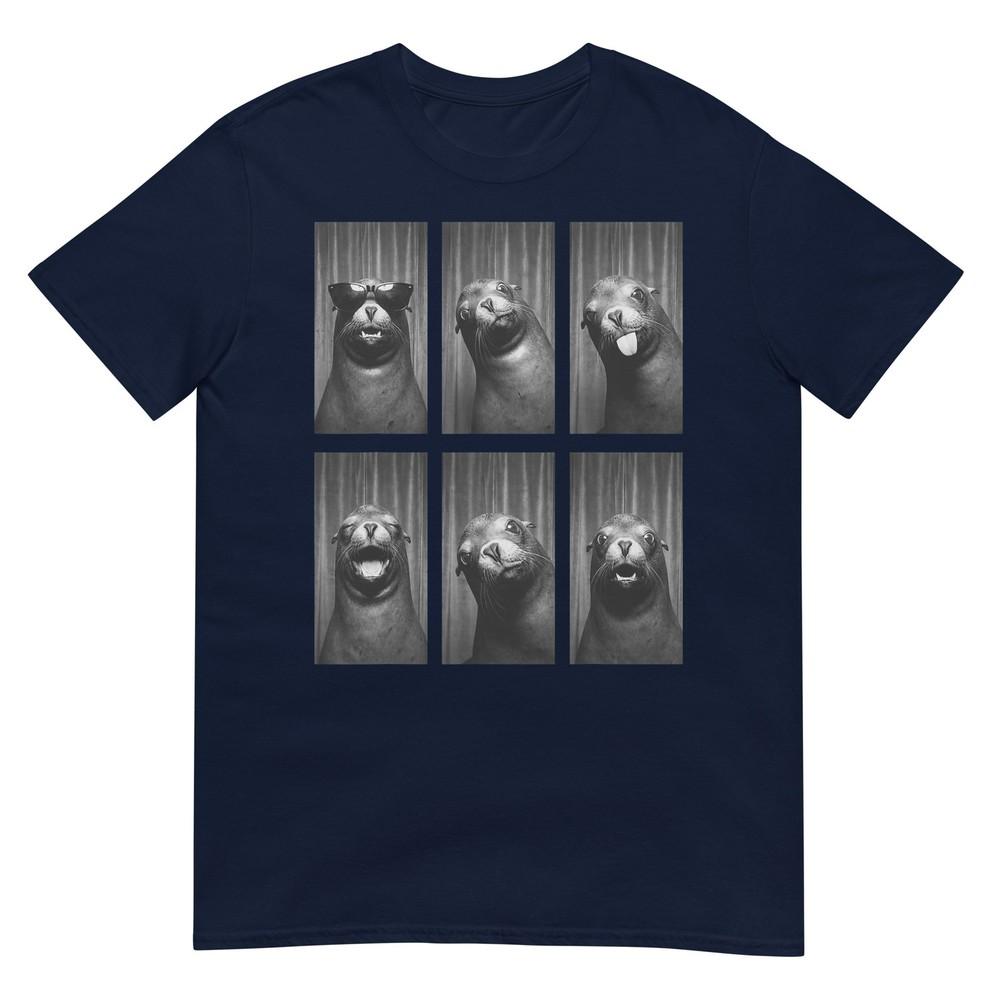 Sea Lion Photobooth Funny Ocean Animal Portrait Tshirt S