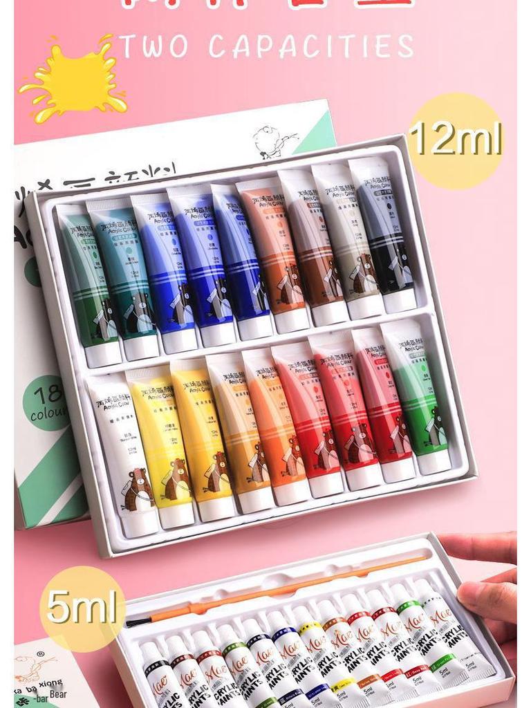 24-Color Durable Waterproof Acrylic Paint Set for Wall Art & Kids' Crafts