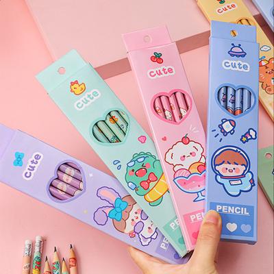 1 Set 6 Parça Tatlım Sevimli Evcil Hayvan HB Kırtasiye Okul Ofis Malzemeleri Öğrenci Hediye Ödül Yaratıcı Kawaii Kalem