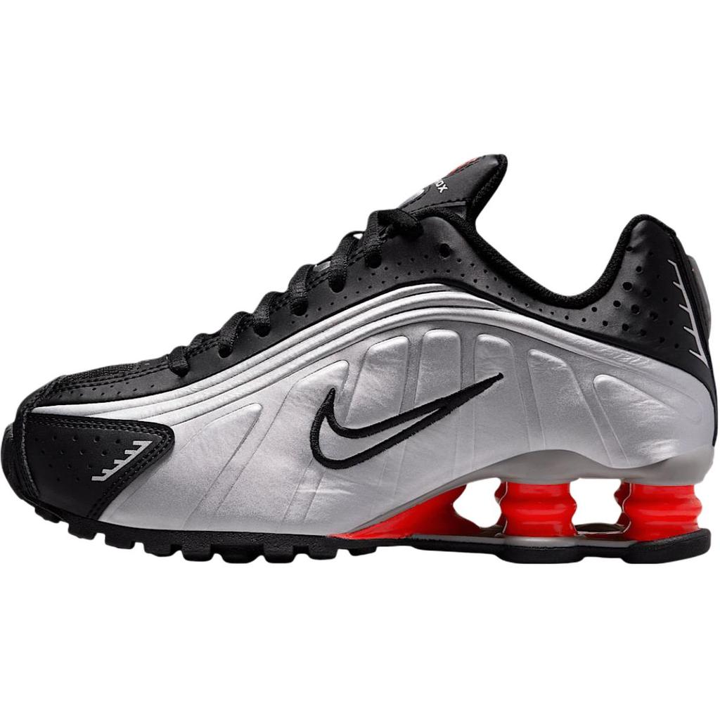Nike Shox R4 GS OG 2025 Kids Sneakers Silver Metallic-Silver Black CW2626-005