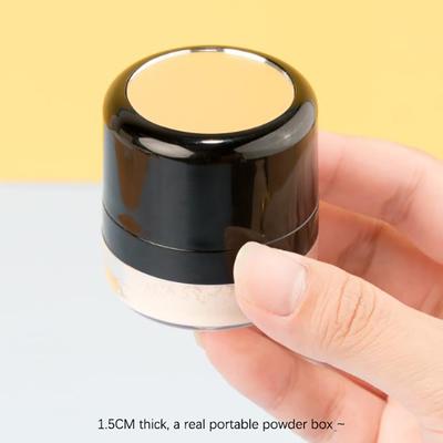Estojo de Pó com Esponja Cogumelo Puff Portátil Caixa de Pó Solto com Espelho Viagem DIY Cosmético Caixa de Pó de Base