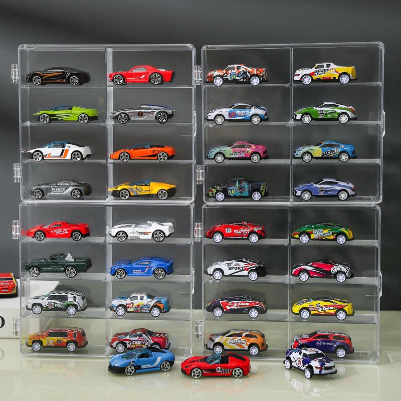 Stackable Diecast Car Display Case: Transparent Acrylic Shelf for Hot Wheels Models