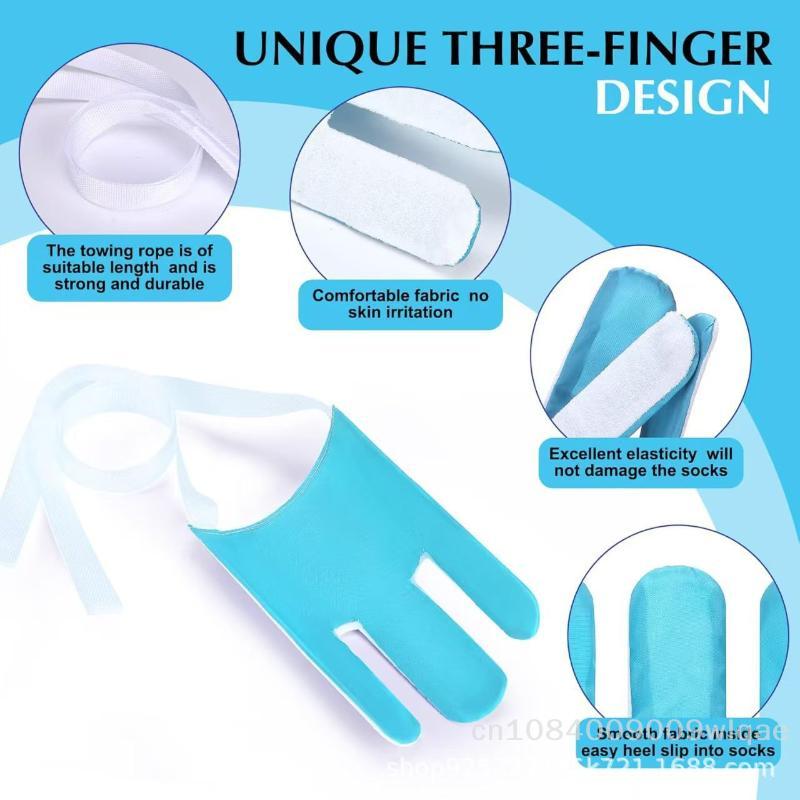 | 3-Finger Fabric Sock Helper with Drawstring ,Easy Use Sock Holder Elderly Dressing Aid for Seniors &Mobility Impaired