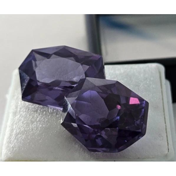 Certified Alexandrite Color Change Fancy Cut 23-24 Ct Pair Fabulous Gemstone