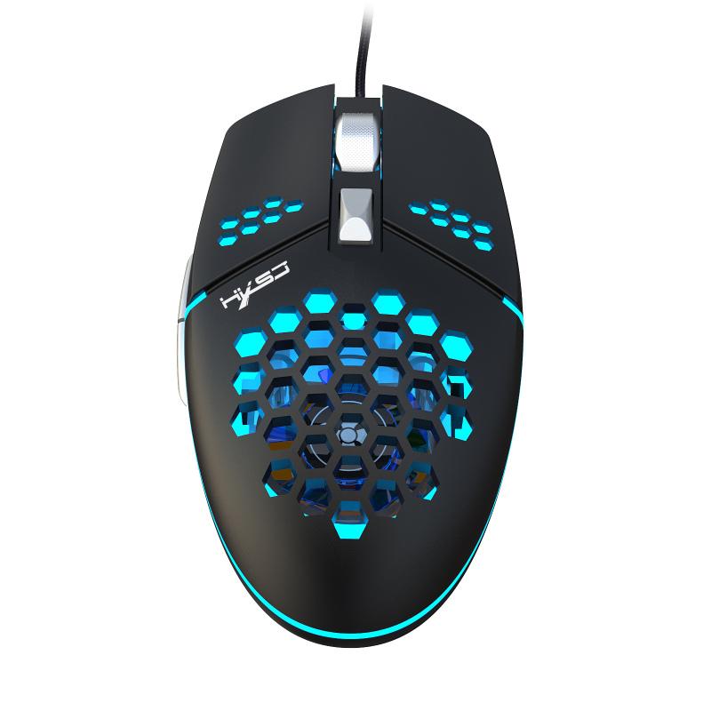 Honeycomb Hollow Mouse with Cooling Fan Adjustable Sweatproof Gaming Mouse