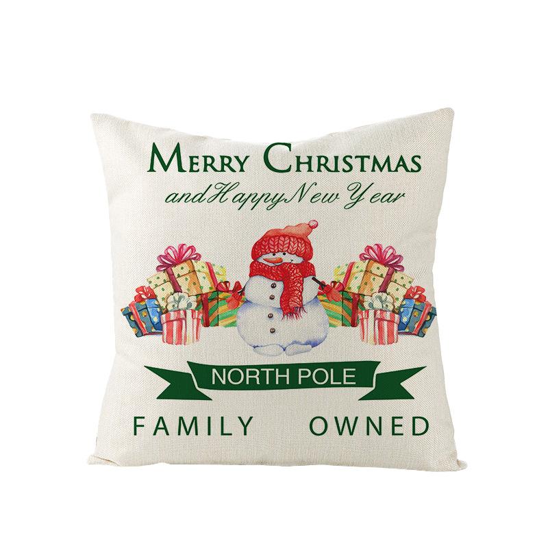 Christmas Pillow Cover for Home Holiday Sofa Bedside Decoration Linen Pillow Cushion Cover