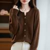 QingHe Cashmere Women's 30% Cashmere Cardigan - Soft & Warm Wool Blend Sweater