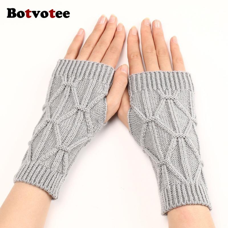 Botvotee Sleeves for Women Y2k Accessories Free Shipping Arm Warmers Short Sleeves Knitted Fingerless Gloves Winter Arm Guard