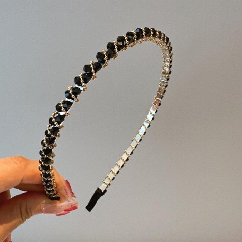 

Пов язка з діамантовим кристалом для жінок. Легка розкішна проста пов язка на голову Темпераментна пов язка на голову Аксесуари для волосся синій