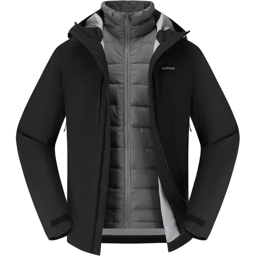 

DECATHLON QUECHUA Travel 900 Goose Down Waterproof and Warm 3-in-1 Hiking Climbing Rock Climbing Jacket Men s M 2XL дымный черный
