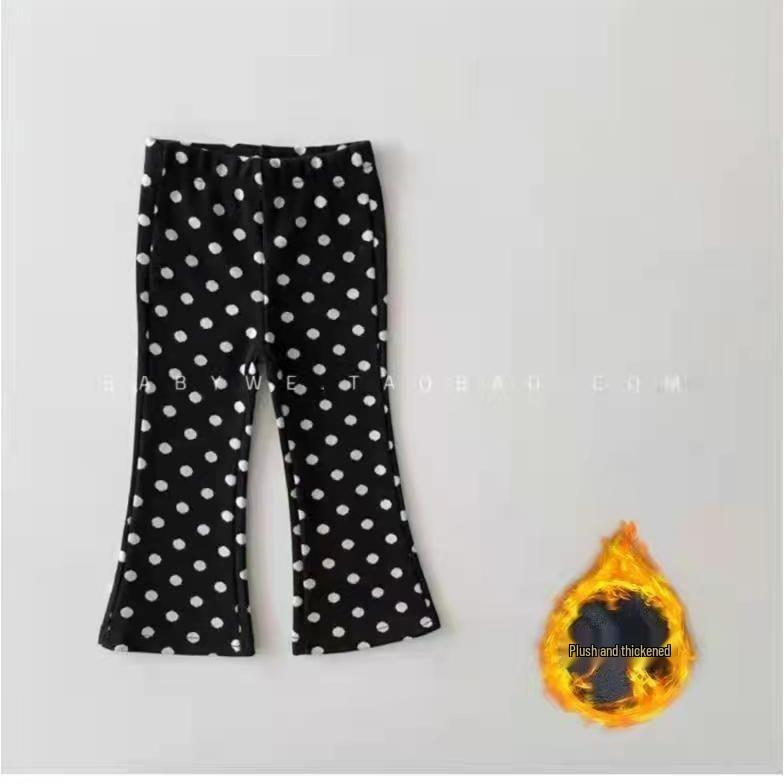 Girls' Fleece-Lined/Unlined Flare Pants - Autumn/Winter Korean Style Children's Long Trousers