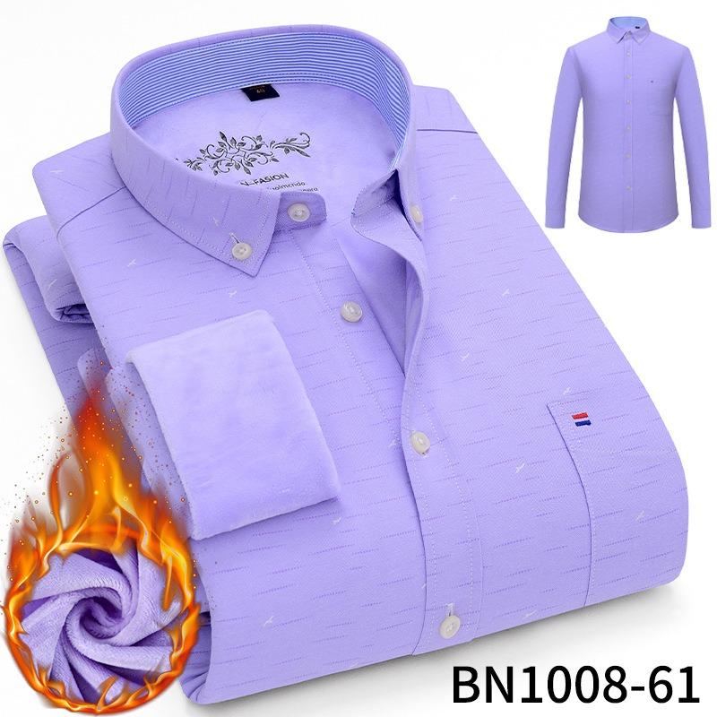 Men's Long Sleeve Shirt Oxford Woven Thick Warm Autumn and Winter Comfort High Quality Everything Easy To Take Care of Simple
