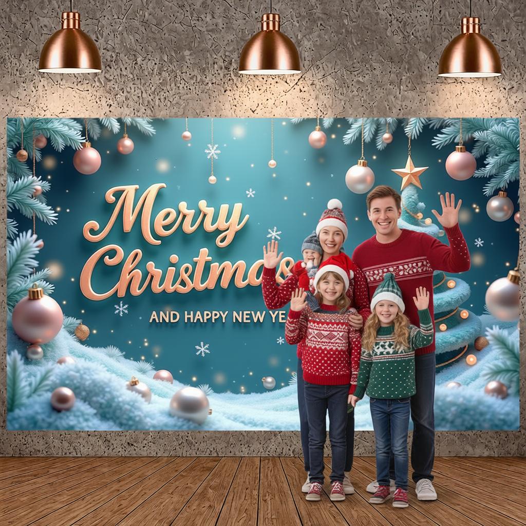 New Year Festive Display Blue Background Holiday Background New Year Background Wintery Xmas Display For Home Party New Year