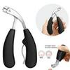 Anti-Splash Bent Head Nail Clippers: Large Opening for Thick, Hard Nails - Home Manicure Tool