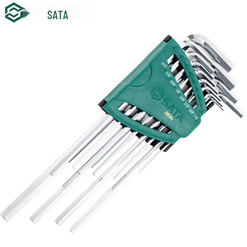 SATA 09104 12-Piece Imperial Extra-Long Hex Key Set Set