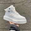 High Top Chunky Sneaker Men Winter Plush Warm Snow Boots Fashion Casual Leather/Down Upper Height Increased Flat Platform Shoes