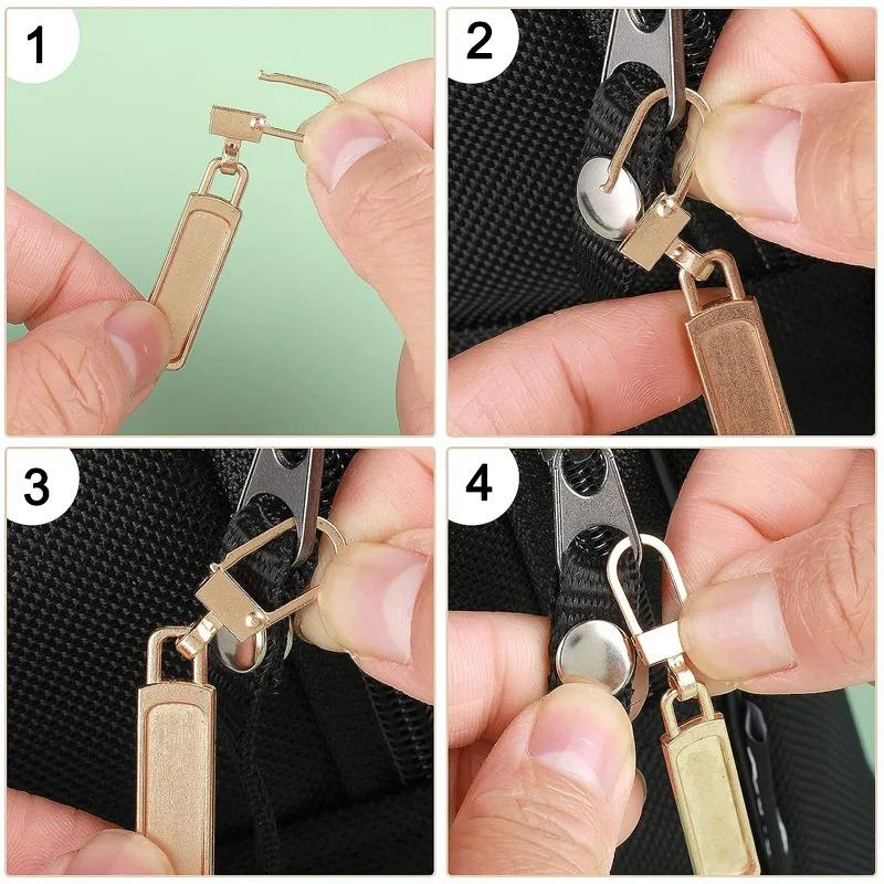 1/30x Universal Metal Zipper Puller Replacement Instant Repair Kit Detachable Luggage Purses Clothing Zipper Slider Puller Tools