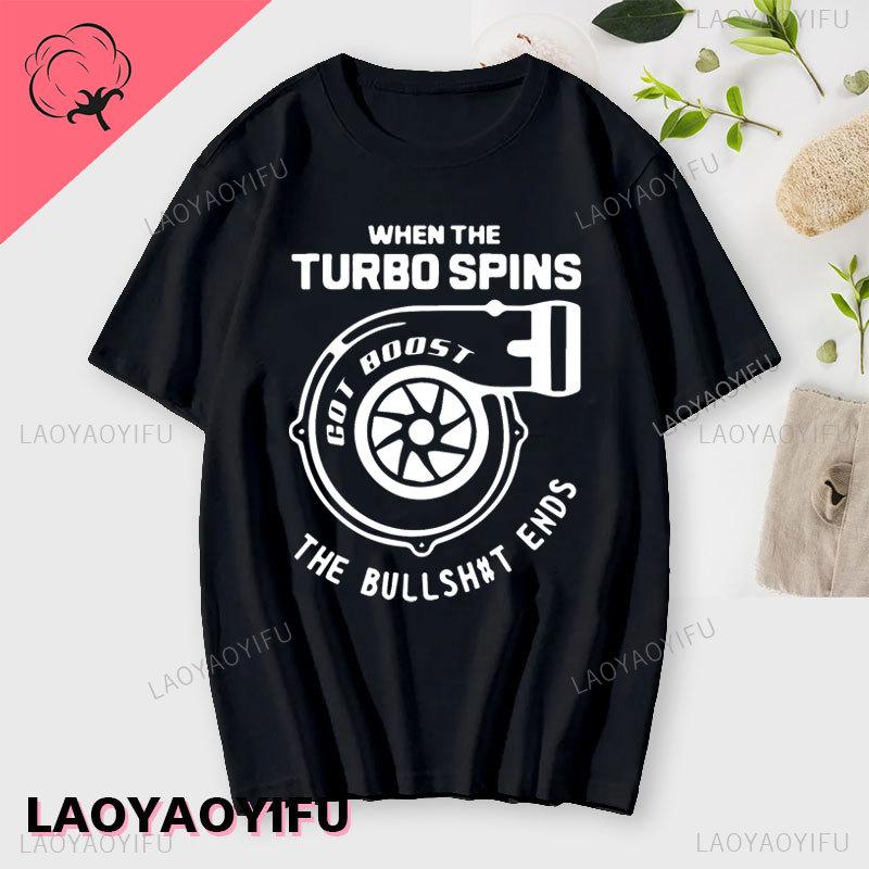 2024 New Turbo Spins Printing T Shirt for Unisex Summer Cotton Crewneck Tops Shirt Fashion Personality Tshirts Unisex Sweashirt Tee Unisex