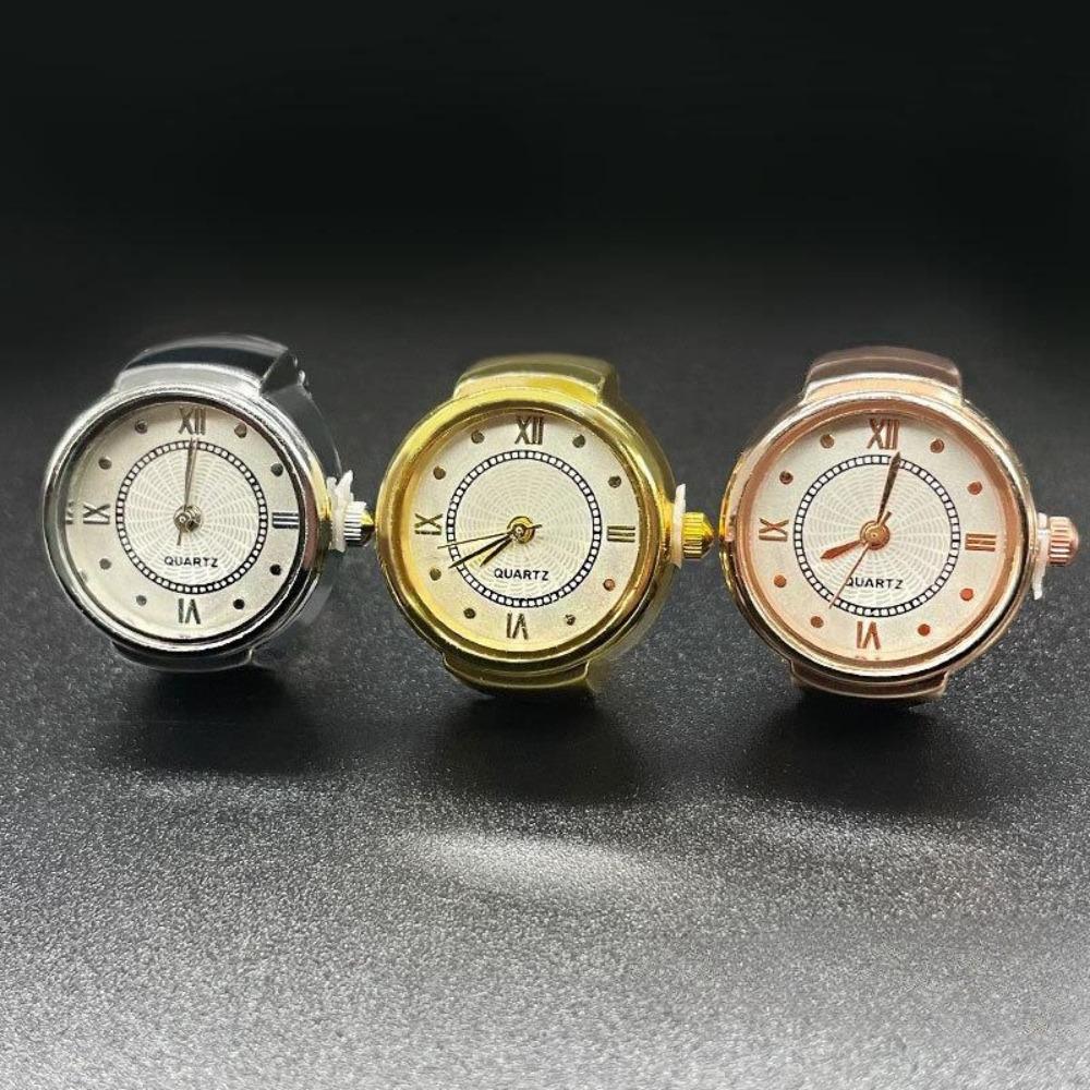 Hot Sales Creative Roman Literal Ring Watches With Cases, Finger Round Dials For Couples And Men