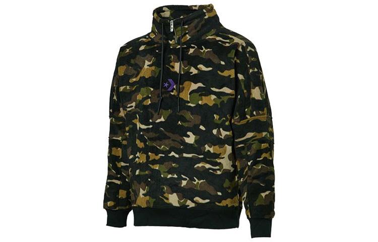 Converse Sweatshirts Men s Black Camouflage Stand Collar Moderate Regular 10018304-A01 L