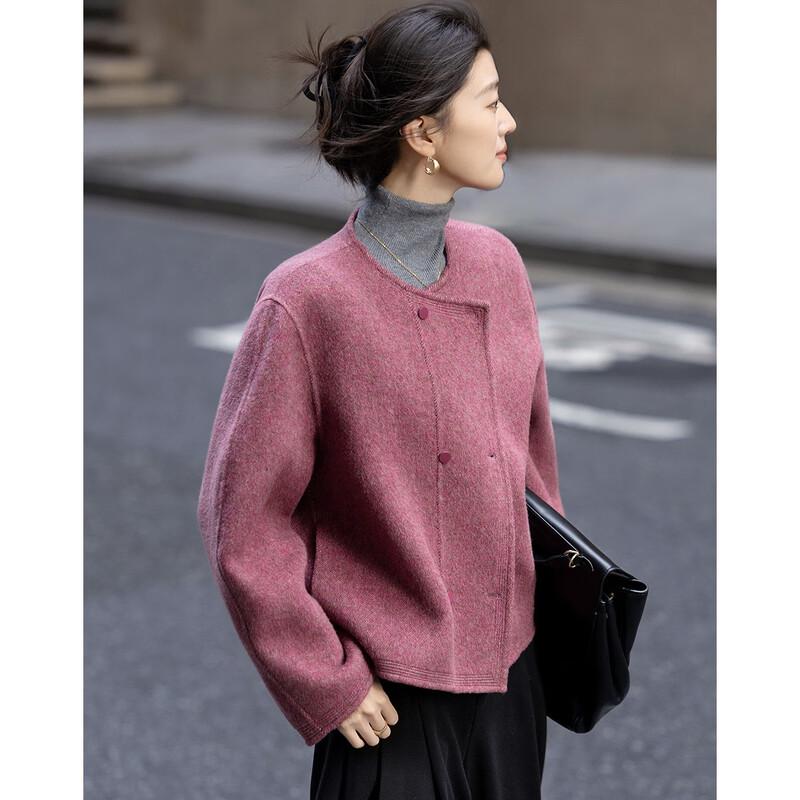 Demana Elegant Double-breasted Wool Blend Short Coat