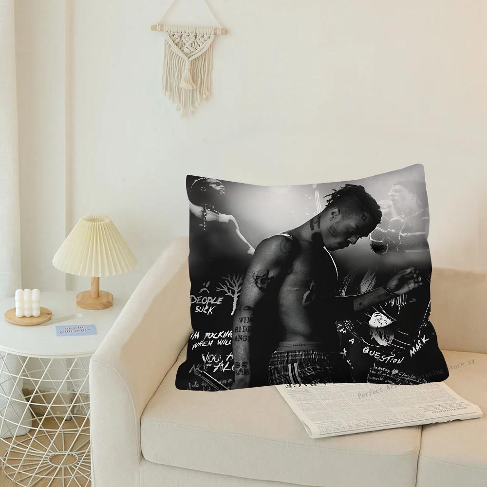 Singer XXXTentacion Rap Hip Hop Music Pillow Case Fashion Square Pillowcase Bedroom Sofa Room Ins Decoration Leisure Cushion