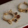 Original Design Radiant Trendy Orange Gemstone Earrings For Women High Quality And Exquisite Fashion Hoop Earring Jewelry
