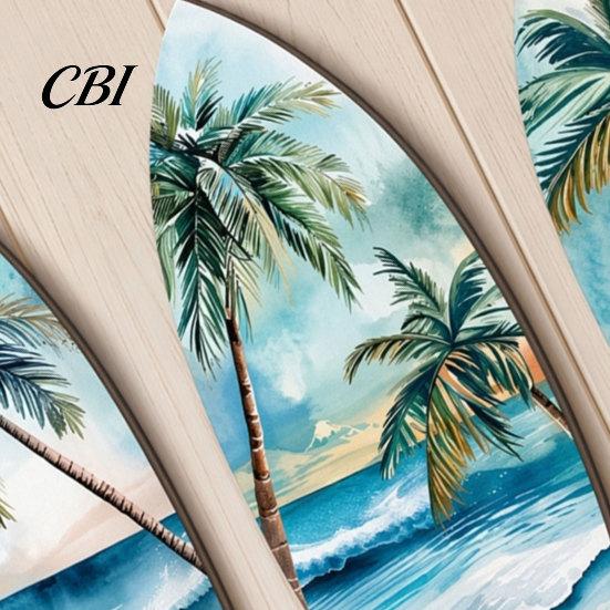 Natürliche Holzmaserung Dekor 3 Stück Holz-Surfbrett Wandkunst Dekor, Hängeschild, Rustikales Dekor Leicht Tropisches Sommer-Thema für Zuhause Büro