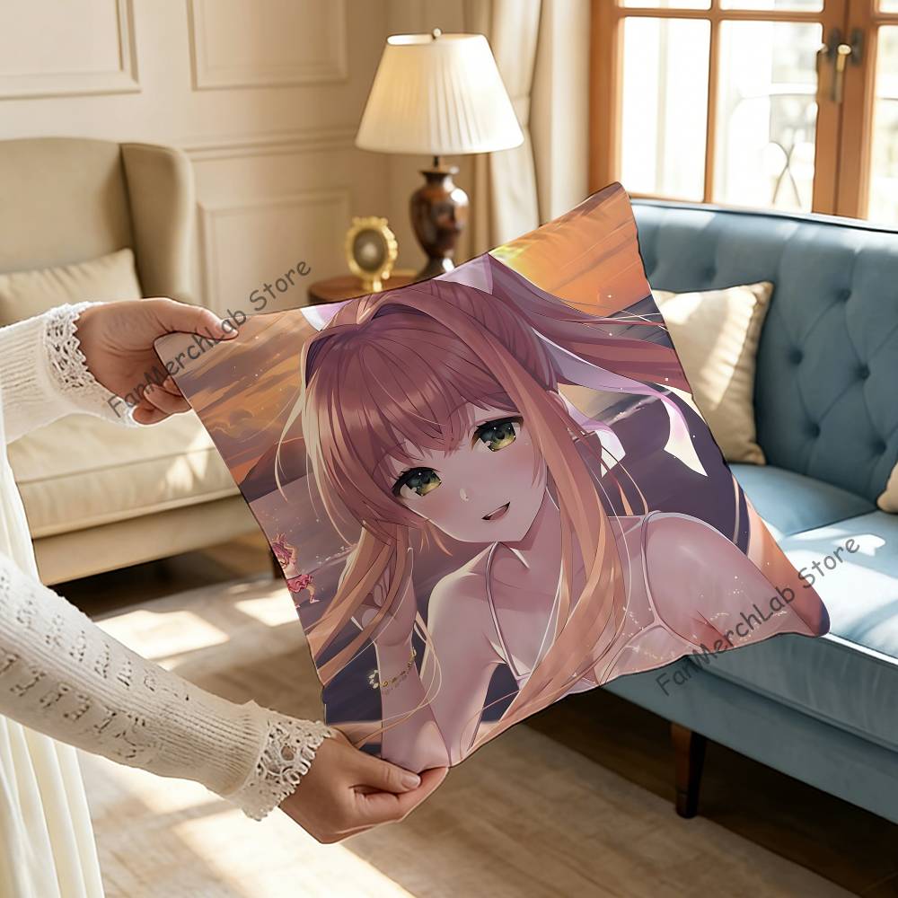 

Cartoon Character MMonika Pillow Case Plush Fabric Soft Pillowcase Double Sided Print Sofa Cushion Cover Throw 30x30cm