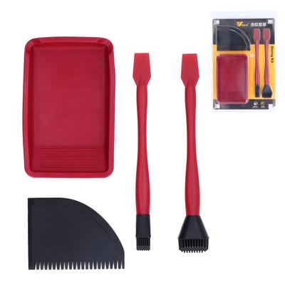 Komplettes Silikonkleber-Set Holzleim Pinsel Tablett Kamm Schule Kleben Spachtel Applikator Set