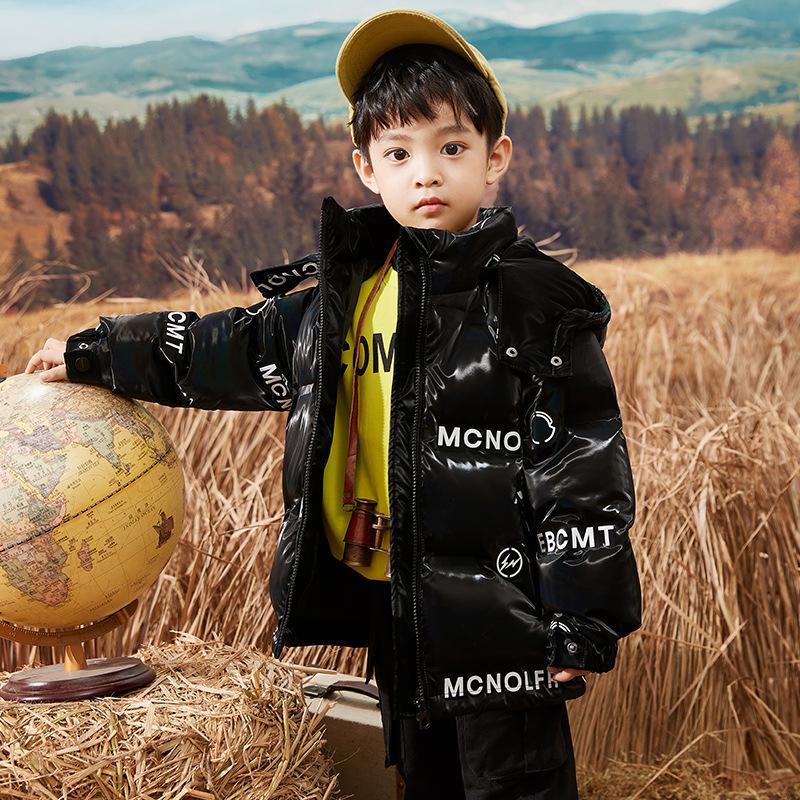 

Детский модный пуховик, пальто средней длины для мальчиков зима 150cm чёрный