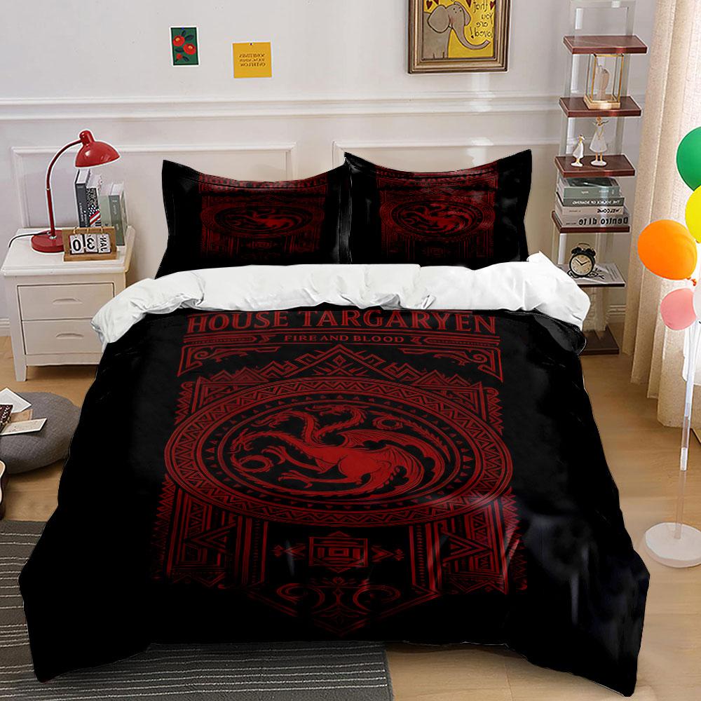 Red dragon emblem design. Bedding sets Duvet cover sets Duvet covers Pillowcases(1 * Duvet Cover 2 * Pillowcases, without duvet insert)