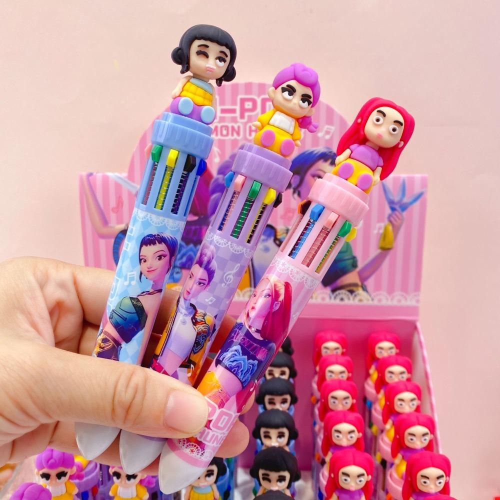 1/3/12PCS 10Colors Kpop Demon Hunters Ballpoint Pens Rumi Zoey Pen for Students Classroom School Supplies Party Favors Gifts &*