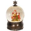 Christmas Snow Globe with Music and Lights Santa Claus and Child Scene for Christmas Decoration Party Gift Bronze