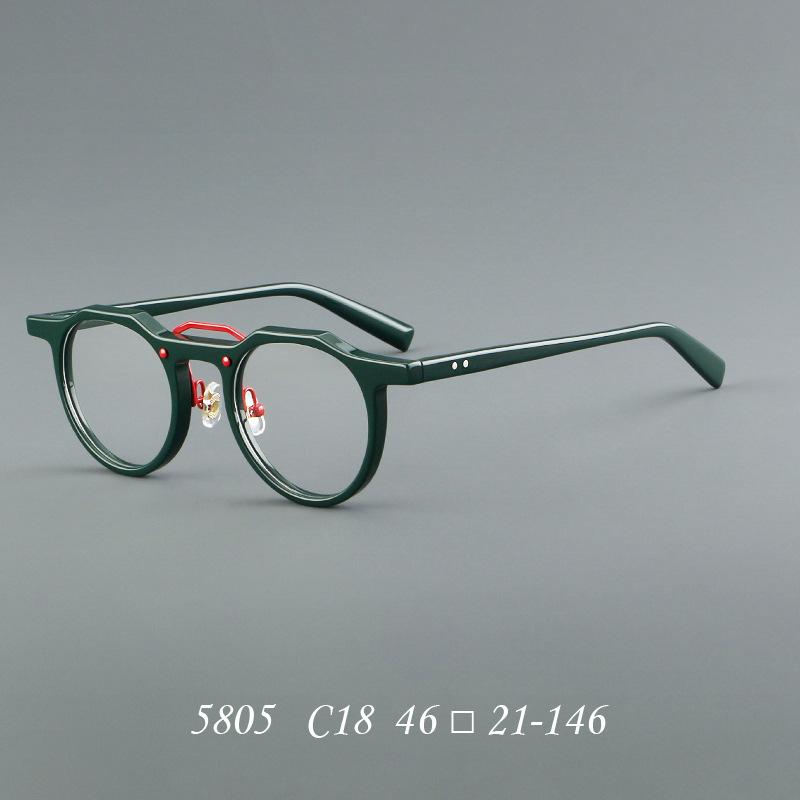 Blaulichtfilter Mann Runde Lesebrille Luxusmarke Designer Kleine Ovale Grüne Brille Ultraleichte Acetatrahmen okulary