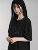Lupeu Eyelet Stud Oversized Short Sleeve Tee Black