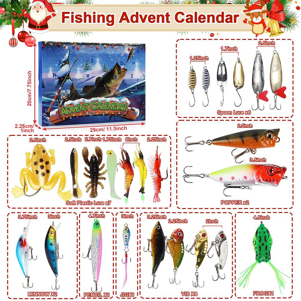 Countdown To Christmas 2024 With Fishing Lure Advent Calendar Surprise Set