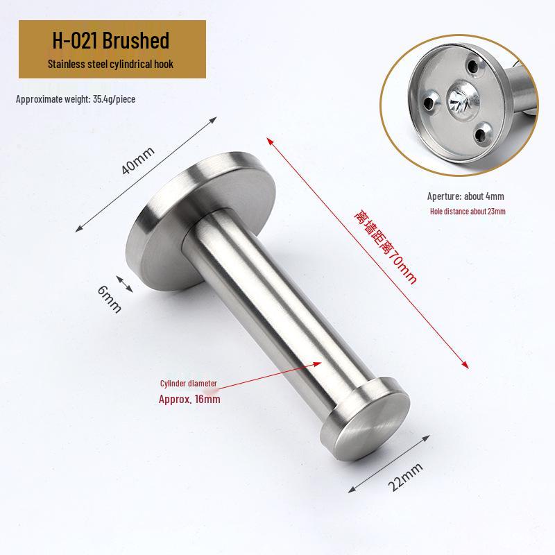 Jinrui Stainless Steel Black Bathroom Hook for Coats and Hats