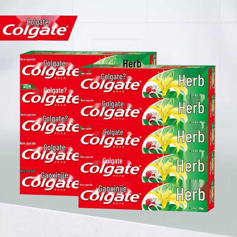 Colgate Refreshing Mint Herbal Toothpaste, 140g x 10 Pack