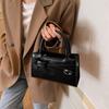 Textured Bow Handbag Bag Women's Spring and Summer New Women's Shoulder Messenger Bag Contrasting Color Small Square Bag